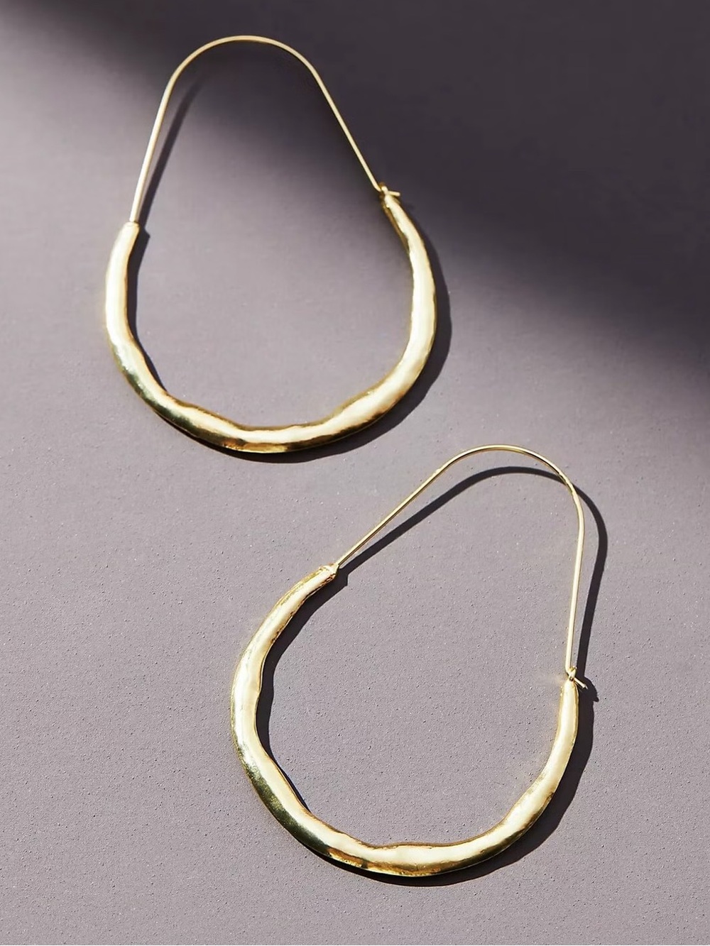 New Anthropologie Wavy Hoop Earrings Gold